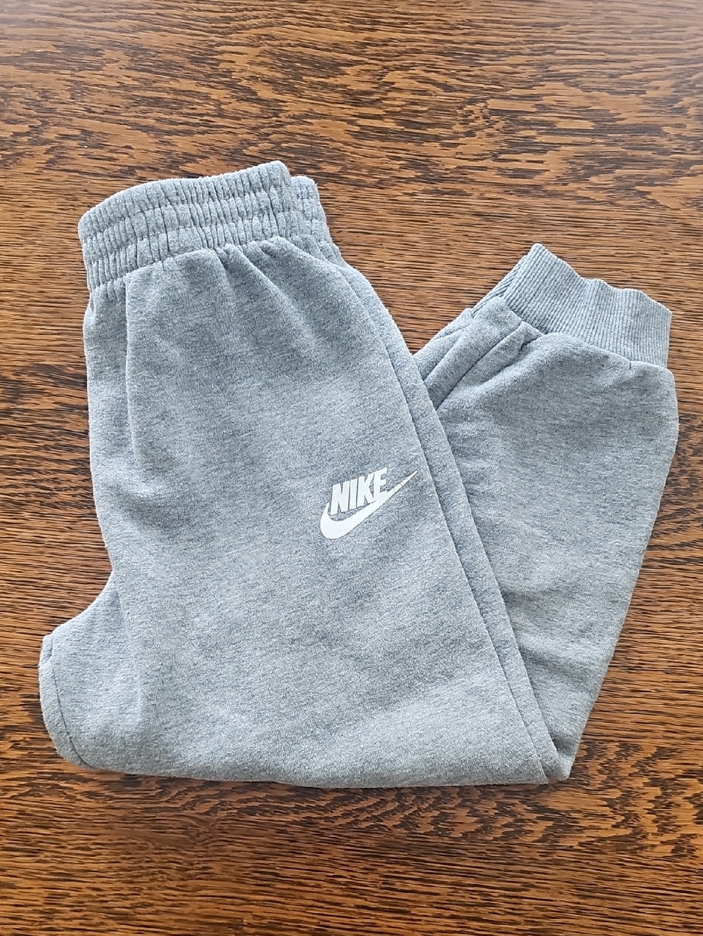 Nike Kids Grey Fleece Joggers with White Logo